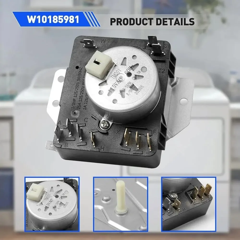 WPW10185981 Dryer Timer Control Whirlpool AP6016540 PS11749830 Maytag NWT